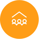 An icon image of classroom that represents the center management feature of brightwheel.