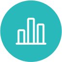An icon image of bar graph that represents the revenue growth benefit of brightwheel.
